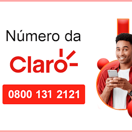 rapaz segurando um celular com um numero 0800 da claro